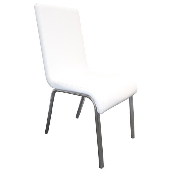 Kd Gabinetes Upholstered Mid Century Side Chairs, White - Set of 4 KD2533049